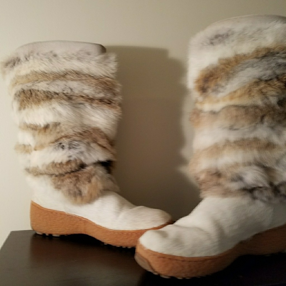 Oscar Italian Rabbit fur boots size 41